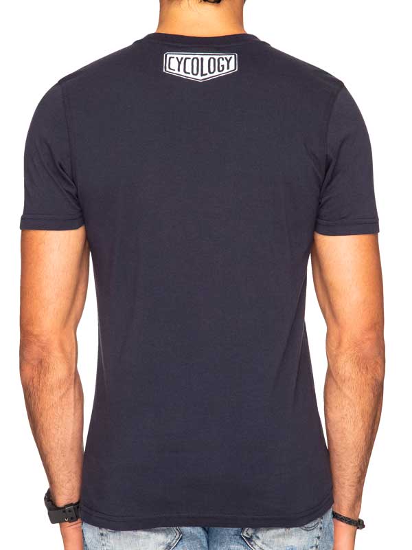 Cycling Nostalgia Mens Navy Cycling T Shirt back |Cycology AUS