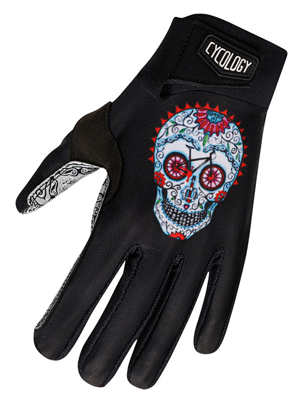 Day of the Living Black MTB Gloves Top | Cycology AUS