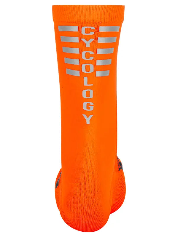 Cycology Orange Reflective Logo Cycling Socks | Cycology AUS