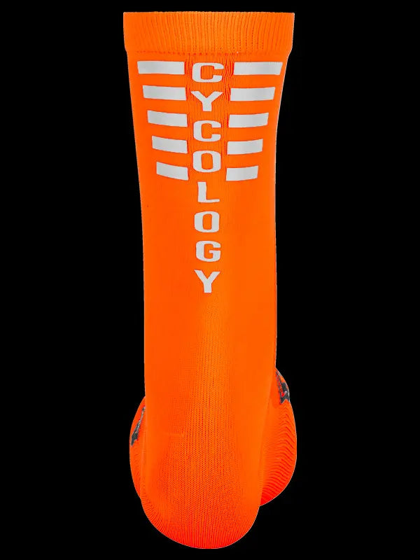 Cycology Orange Reflective Logo Cycling Socks | Cycology AUS