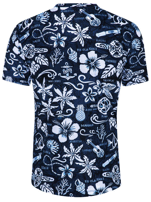 Hawaii Blue Men's Technical T shirt Back  | Cycology AUS