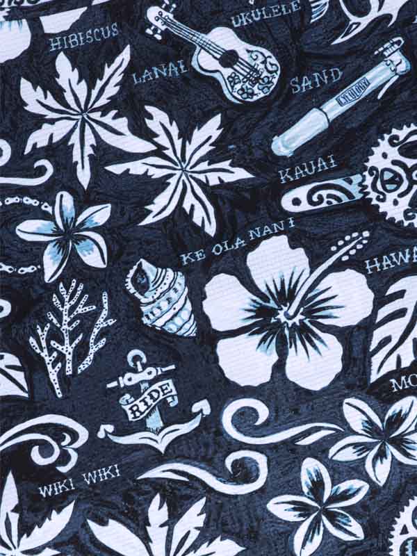 Hawaii Blue Men's Technical T shirt  Close up | Cycology AUS