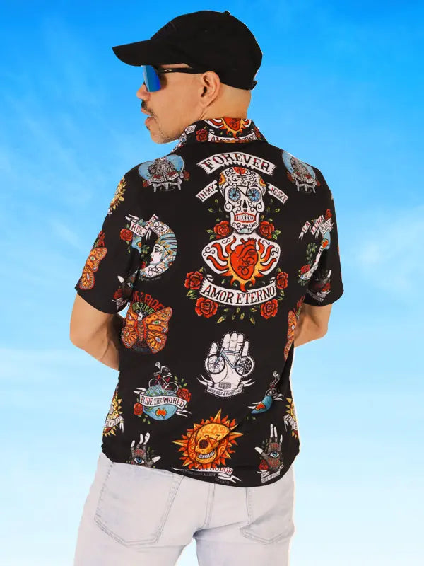 Mexicali Men's Black Gravel Cycling Shirt  Back | Cycology AUS