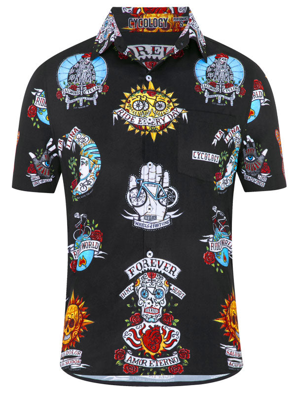 Mexicali Men's Black Gravel Cycling Shirt  Front | Cycology AUS
