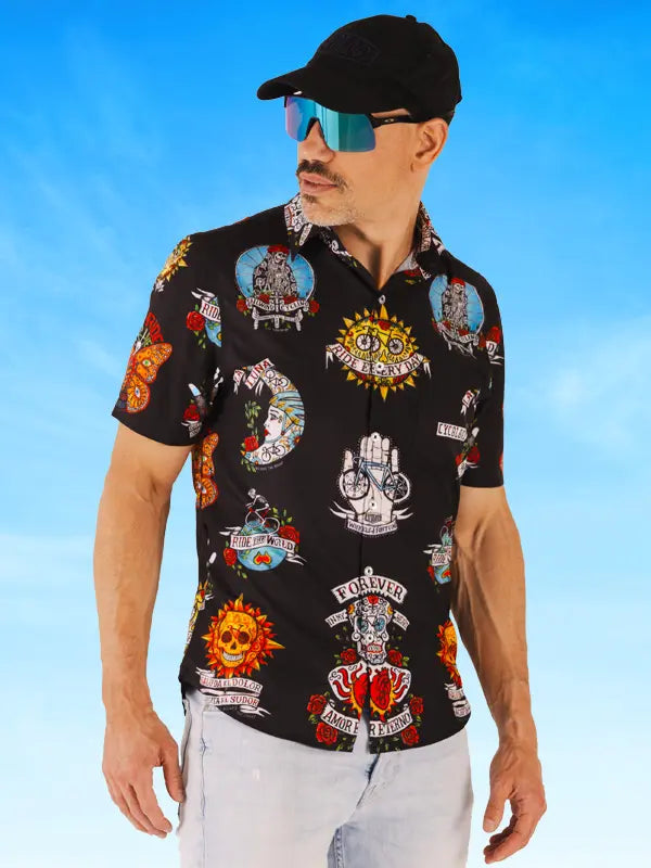 Mexicali Men's Black Gravel Cycling Shirt on model | Cycology AUS