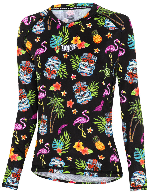 Molokai Black Womens Long Sleeve MTB Jersey  Front | Cycology AUS