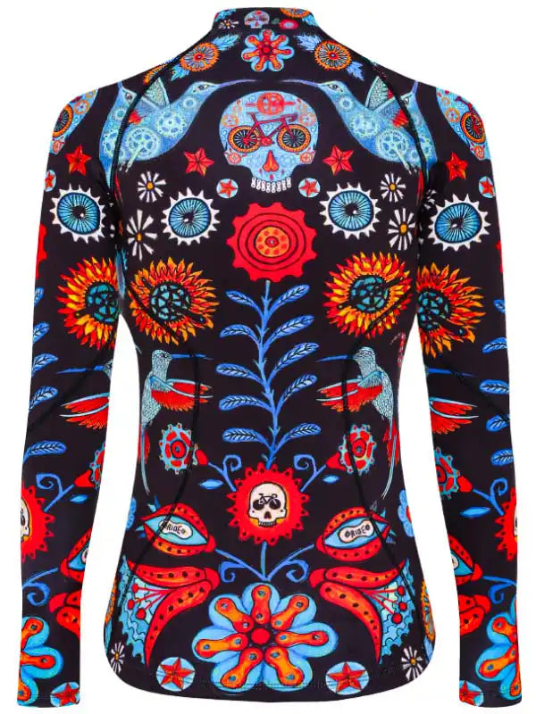 Tijuana Black Women's Long Sleeve Cycling Base Layer Back  | Cycology AUS