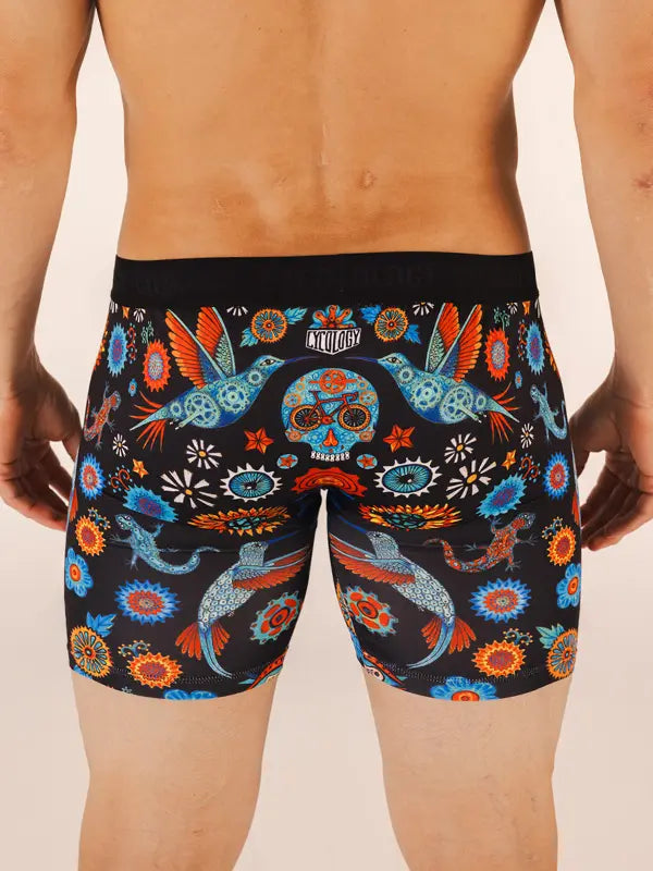 Tijuana Black Men's Performance Boxer Briefs  Back view on model | Cycology AUS