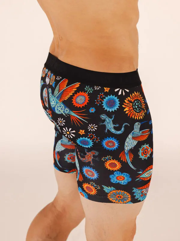 Tijuana Black Men's Performance Boxer Briefs Side view  | Cycology AUS