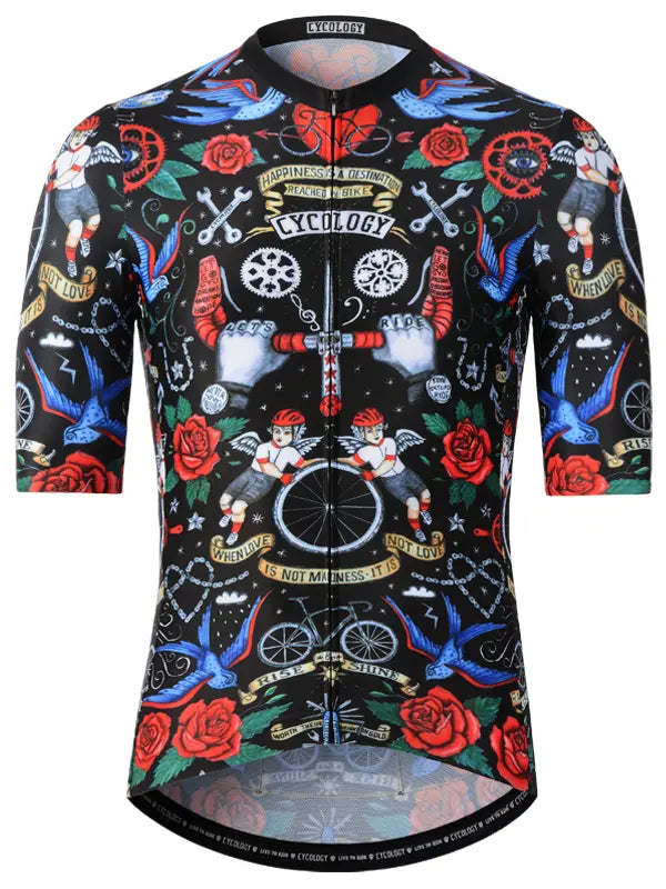 Velo Tattoo OG Men's Black Reborn Jersey  Front | Cycology AUS