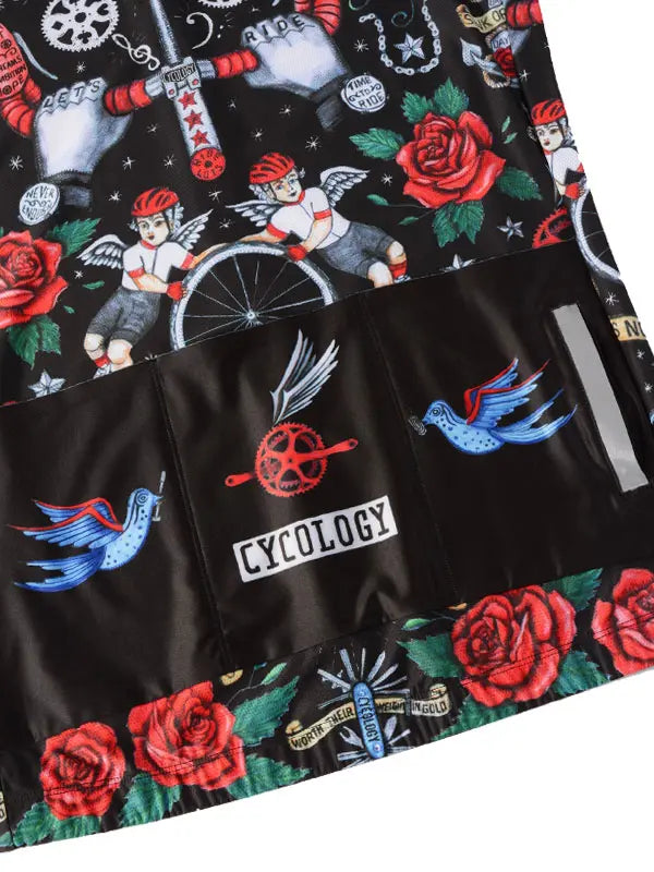 Velo Tattoo OG Men's Black Reborn Jersey  Pockets| Cycology AUS