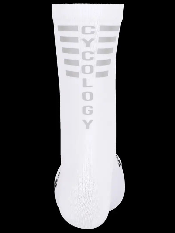 Cycology White Reflective Logo Cycling Socks | Cycology AUS