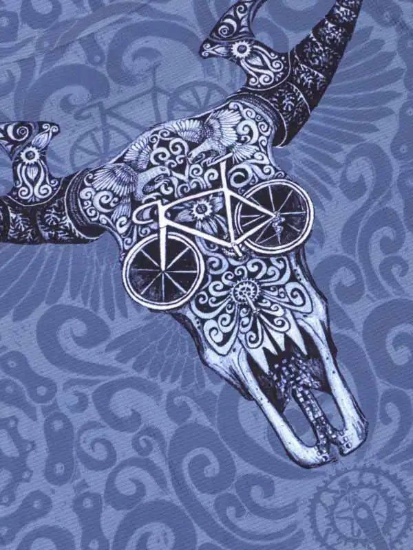 Wild Ride Men's Blue Technical T shirt  Graphic Close up | Cycology AUS