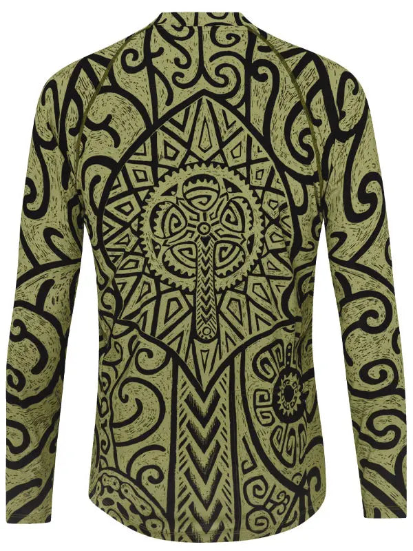 Zanzibar Green Long Sleeve Mountain Bike Jersey Back  | Cycology AUS