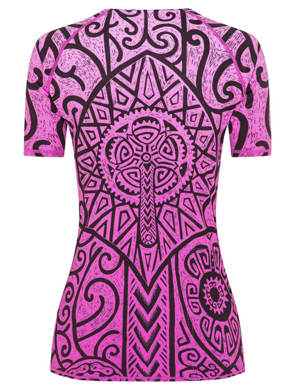 Zanzibar Pink Women's Mountain Bike Jersey Back View  | Cycology AUS