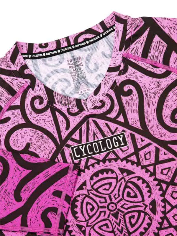 Zanzibar Pink Women's Mountain Bike Jersey V Neck  | Cycology AUS