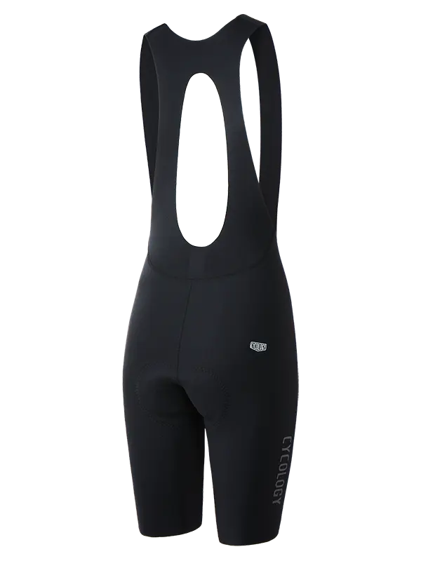 Cycology Women's Black Endurance Cycling Bib Shorts Back 