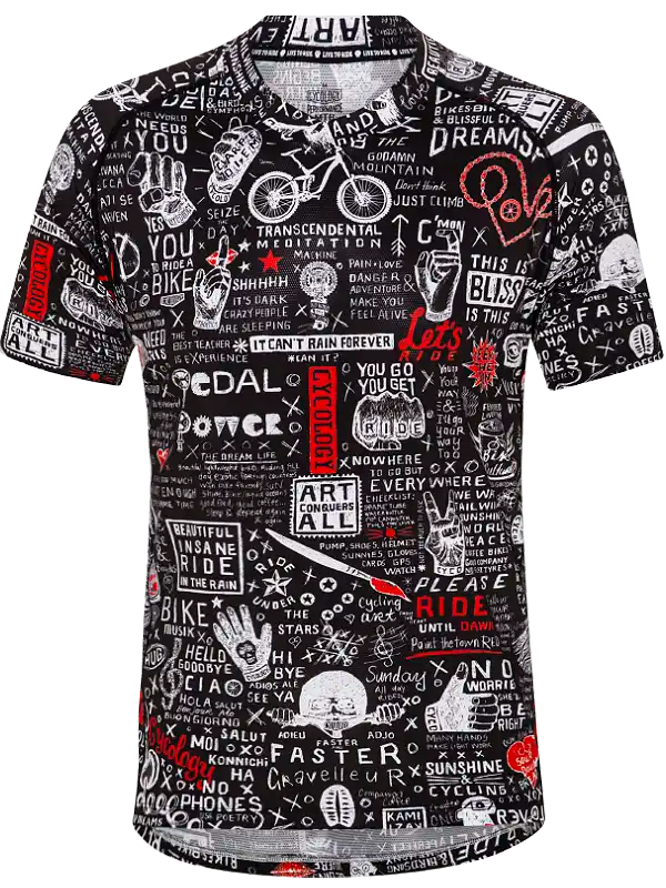 Graffiti Short Sleeve Men's Mountain Bike Jersey Front | Cycology AUS